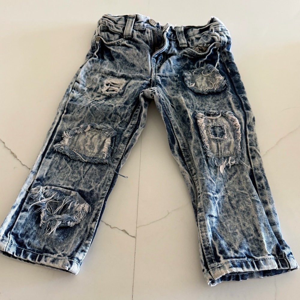 Red ape‎ Distressed Acid Washed Jeans Size 2T